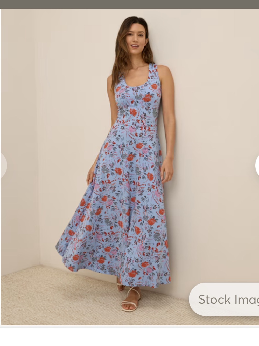 Pact Women's Fit & Flare Open Back Maxi Dress S Nightfall Blooms Cornflower Blue